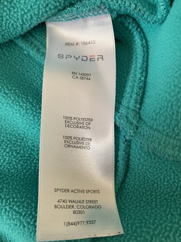 Spyder Jacket Girls Large Green Full Zip Knit Sweater Mock Neck Kids Youth - Picture 6 of 6