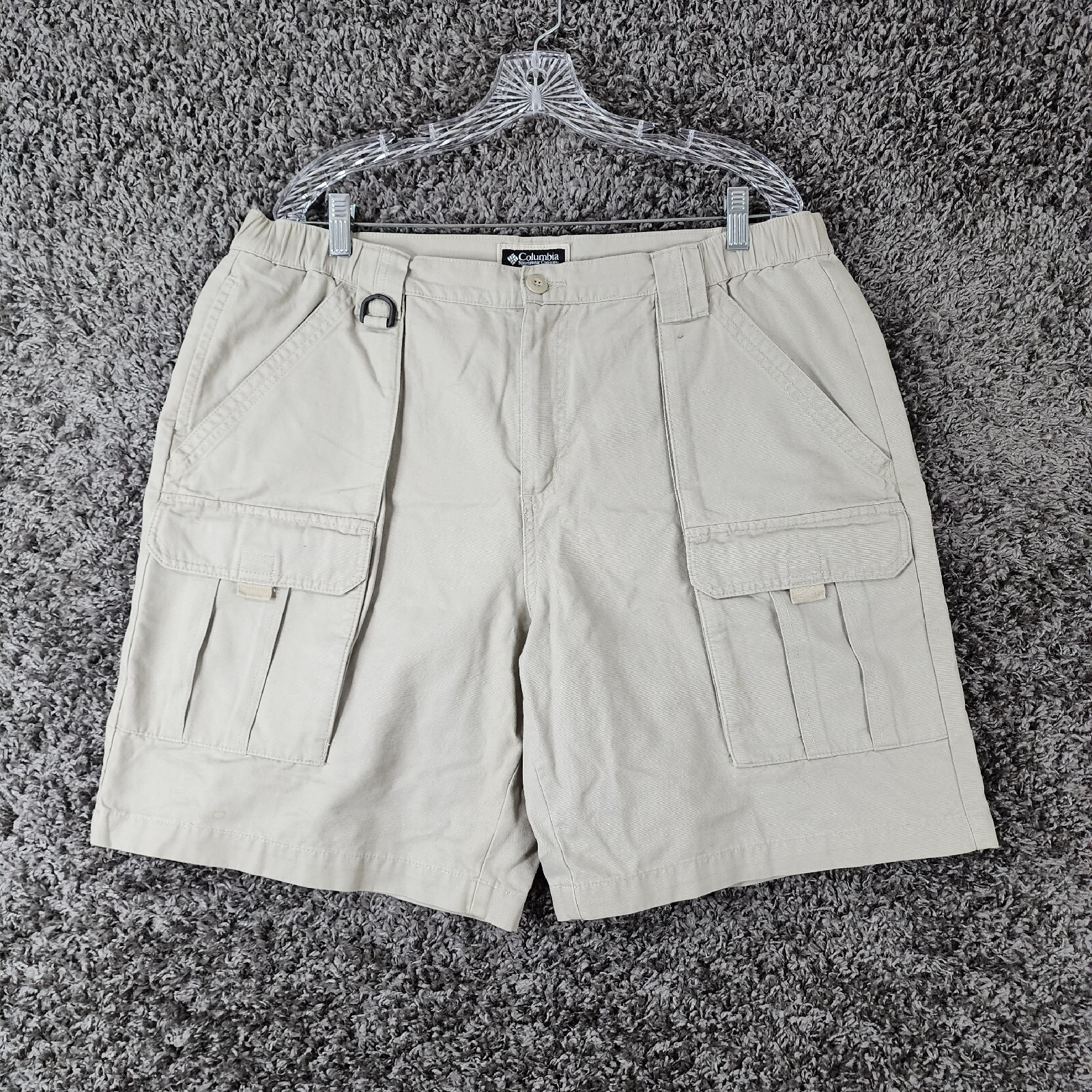 Columbia Mens Beige Cargo Hiking Camping Shorts Size L Gem