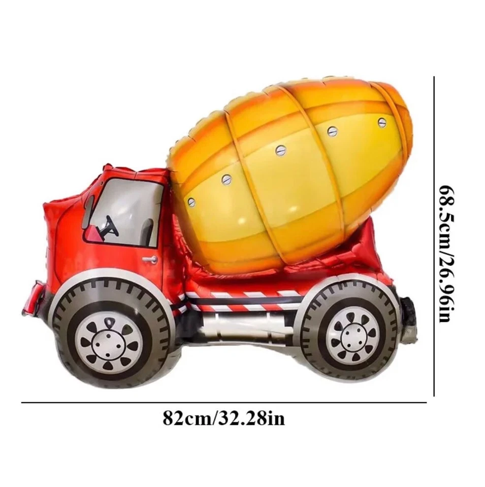 Juego de 4 piezas de globo excavador de vehículos de construcción niños decoraciones de fiesta de cumpleaños Foto 3 de 4