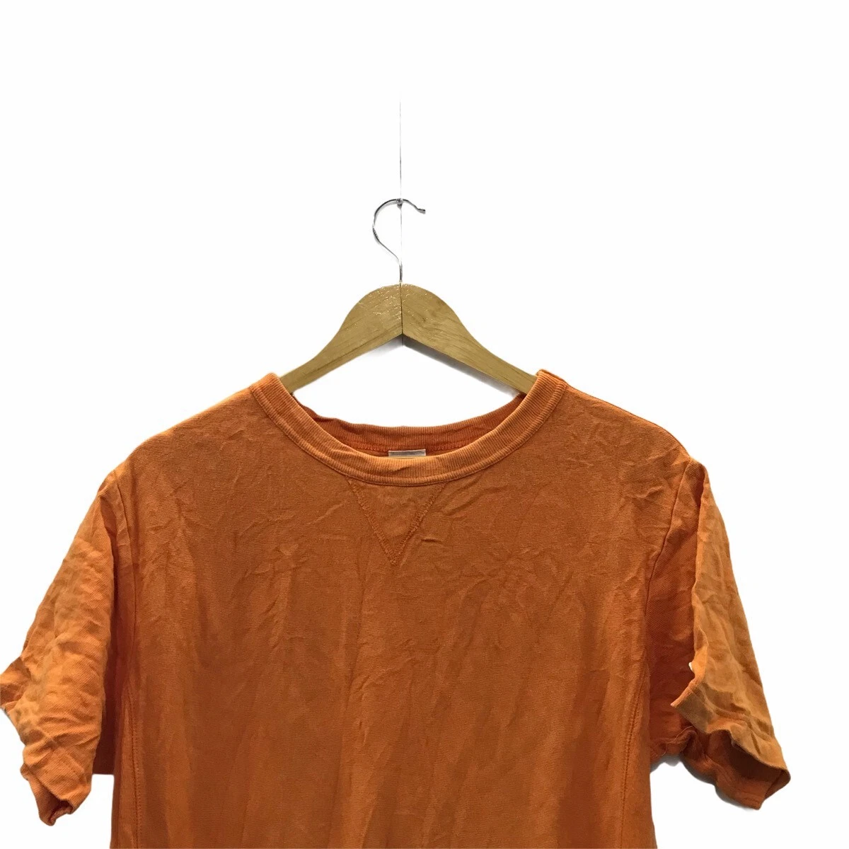 Vintage 90' CHAMPION USA Reverse Weave Orange Tee Shirt Top Baskeball Sport
