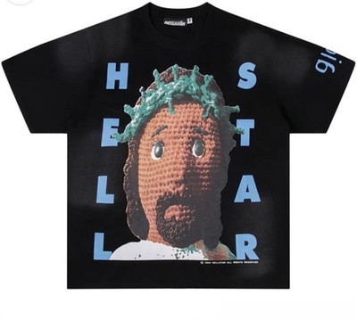 Hellstar Black ''His Tears'' Graphic Logo Print Crew Neck Short Sleeve T-Shirt M