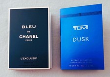 NEW LOT OF 2 MEN'S COLOGNE FRAGRANCE SAMPLES ~ TUMI DUSK AND BLEU DE CHANEL