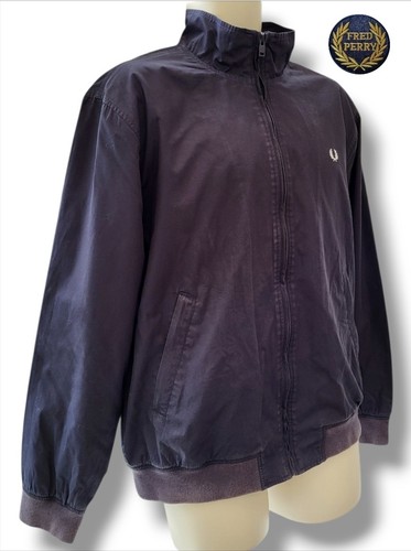 Fred Perry lined Harrington Navy Jacket size Large Mods Casuals - Picture 4 of 12