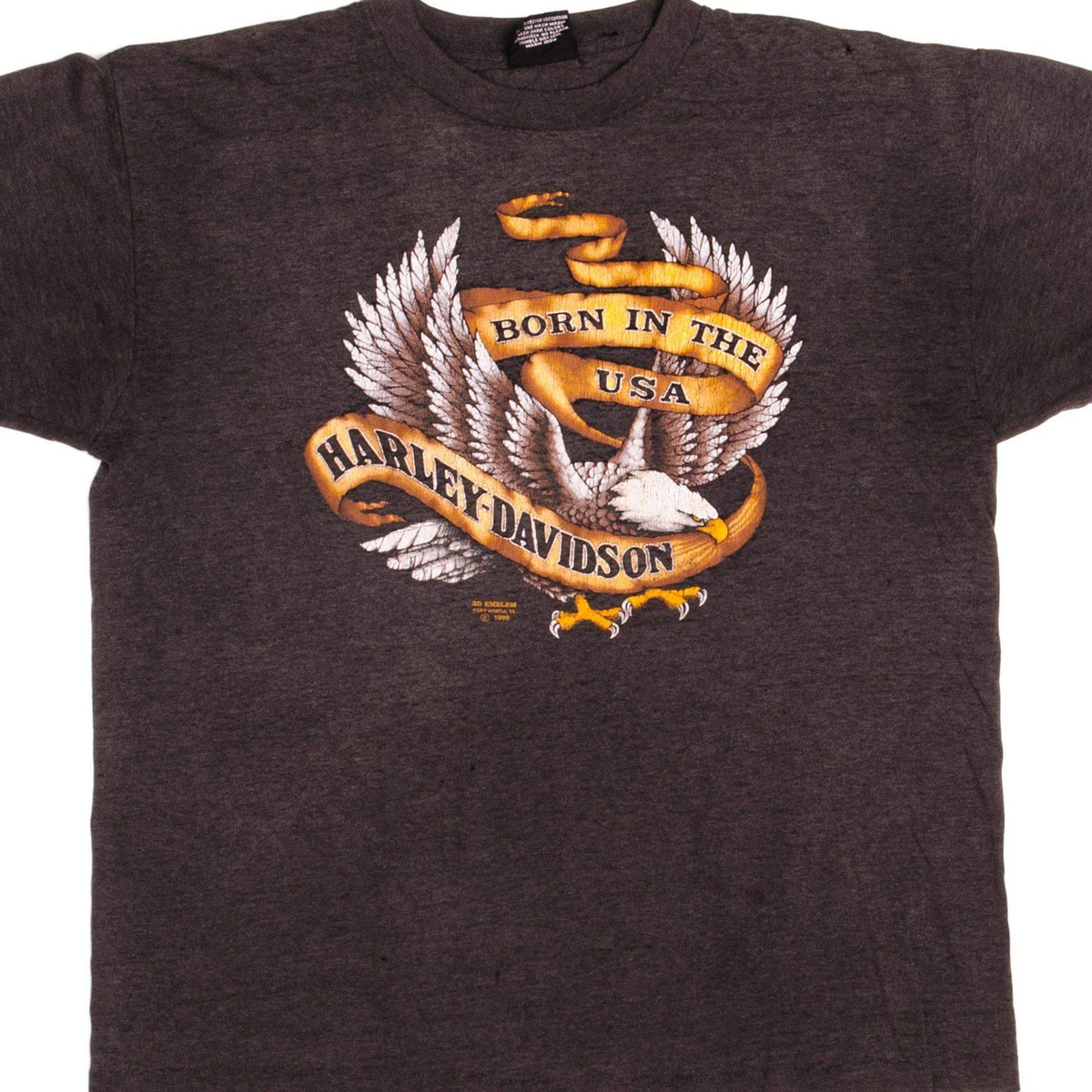 VINTAGE 3D EMBLEM HARLEY DAVIDSON TEE SHIRT 1990 SIZE XL