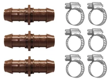 Universal 5/8", 1/2", .700" Drip Line Repair & Extension Kit – 3 Pack Plastic...