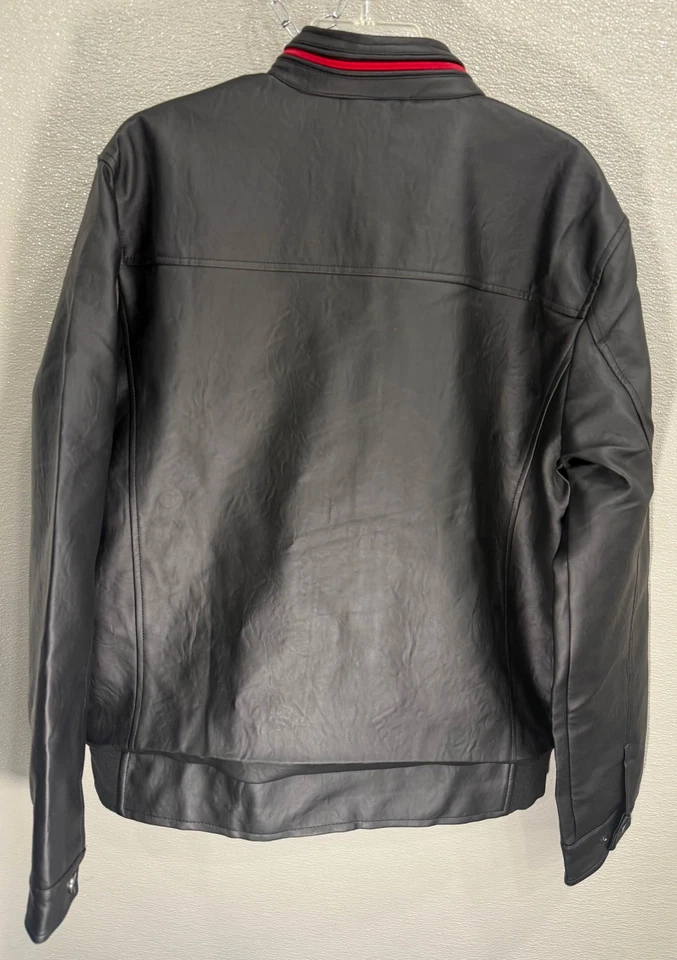 NUEVO CON ETIQUETAS COLECCIÓN F Chaqueta Hombre Cuero Negro Rojo Ribete. Talla L. Estilo: M1754 Foto 4 de 4