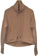 Sweaty Betty Harmonise Luxe Fleece Funnel Neck Sweatshirt Dusty Pink XS Pockets