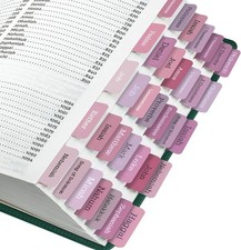 75 Bible Tabs Pink Laminated Book Index Large Print Easy Read Navigation