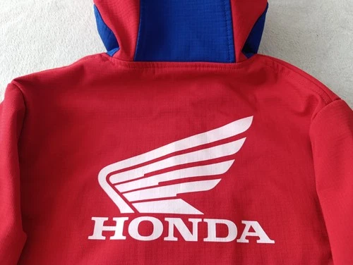Honda Racing HRC Motul Motorsport mens Red Blue Softshell Hooded Jacket size M image 16