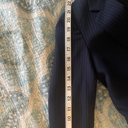 Pierre Cardin Vintage Suit, Navy W/white Pinstripes, Boys Size 12. - Picture 16 of 16