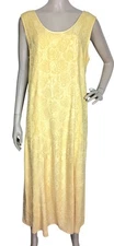 Citron Santa Monica Collection Gold Floral Paneled Brocade Sleeveless Dress Sz M