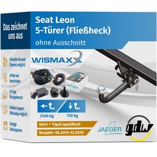 ANHÄNGERKUPPLUNG für Seat Leon 5F1 17-19 starr GDW +13polig E-Satz JAEGER