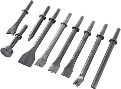 8MILELAKE 9 Pack Pneumatic Chisel Set 9pcs Air Hammer Punch Chipping Bits Tools