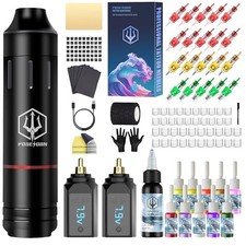 Tattoo Pen Set, Wireless Tattoo Gun Kit Tattoo Kit with 2Pcs Battery and 20Pcs T