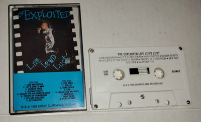 The Exploited - Live Lewd Lust cassette tape 1989 Grand Slamm SLAMC7 punk  uk82