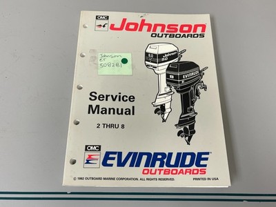 Johnson Evinrude 508281 OEM Factory Service Manual 1993 2 Thru 8 HP Models 0720