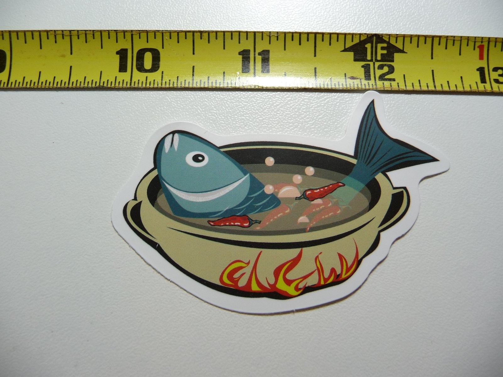 Camping Fish Cooking Skillet Decal Sticker for Outdoor Enthusiasts