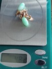Vintage 14K Yellow Gold Green Jadeite  Longevity Dangle Screw-Back Earrings — photo 5