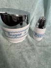 Vintage Gemco Milk Glass Sugar Bowl Dispenser Blue Snowflake Garland Pepper Extr