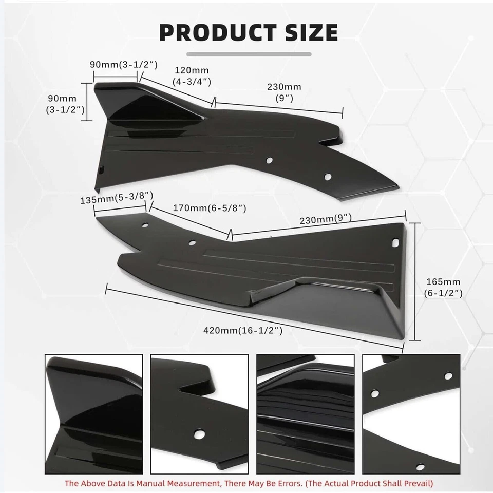 For Lincoln MKZ Rear Bumper Spoiler Splitter Lip Diffuser Body Kit Foto 2 de 4