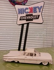 1950s NICKEY CHEVROLET DEALERSHIP SIGN. DOUBL...