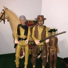 Johnny West Custom (Bonanza) Lorne Green W/Horse & Jamie West +1 Ranch Hand Buck