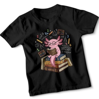 Axolotl Matheunterricht Kinder T-Shirt süß Lernen Mathematik Jungen Mädchen Tee
