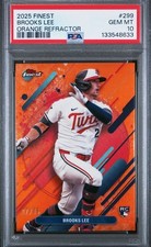 Brooks Lee 2025 Finest RC PSA 10 #299 Orange Rare /15 Gem Mint Rookie Pop 1!