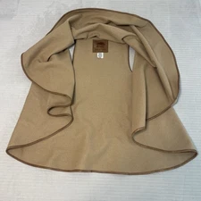 Roots Canada Worsted Wool Poncho Size Medium Brown Shawl Blanket Cape