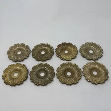 Antique Vintage Brass Socket Bobeche Rosette Chandelier Lamp Light Parts Set (8)