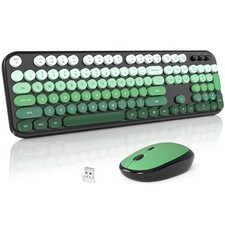 MOFII Wireless Keyboard and Mouse Combo, Cute Keyboard Full Size and Wireless Mo