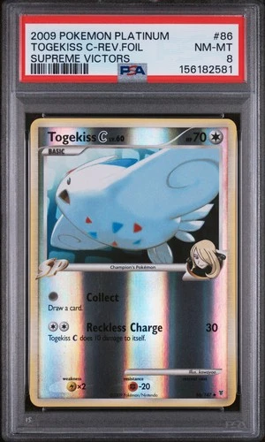 2009 POKEMON PLATINUM SUPREME VICTORS #86 TOGEKISS C-REVERSE FOIL PSA 8