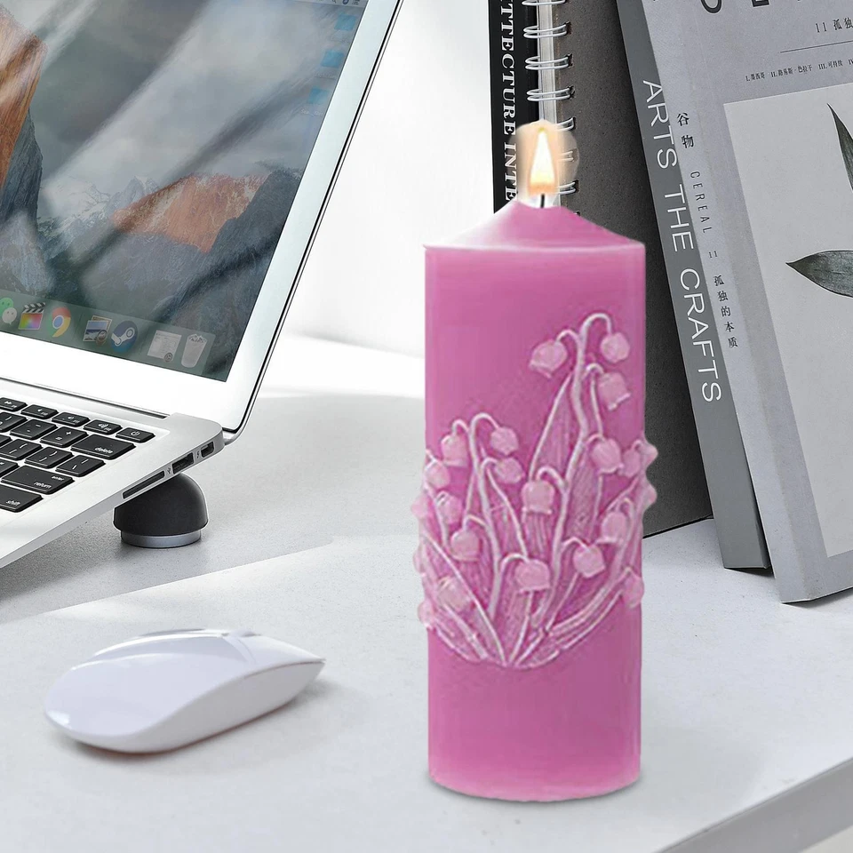 Moldes de cera de velas de silicona velas de pilar resina lirio del valle moldes de flores Foto 3 de 4