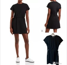 Alice + Olivia Erika Toggle Waist Shirt Dress Size Medium Black Retail $278
