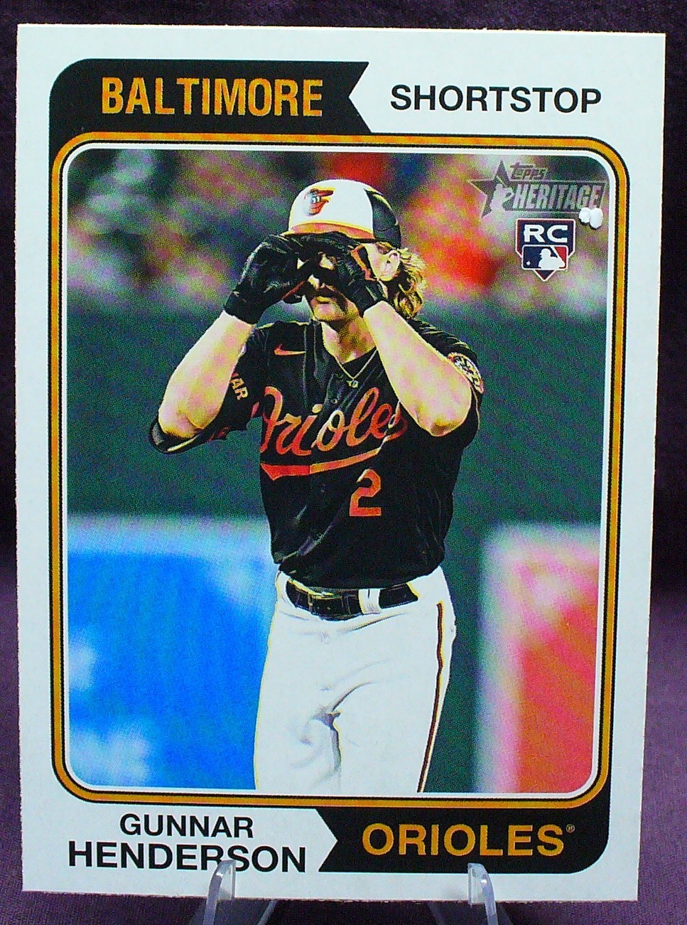 GUNNAR HENDERSON 2023 Topps Heritage #64 (RC) SP Image Variation FREE Mag Holder