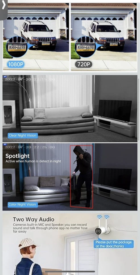 SMONET Security Camera System,PoE 5MP 8 Channel Home Surveillance 3TB Recorder  - Image 3 of 4