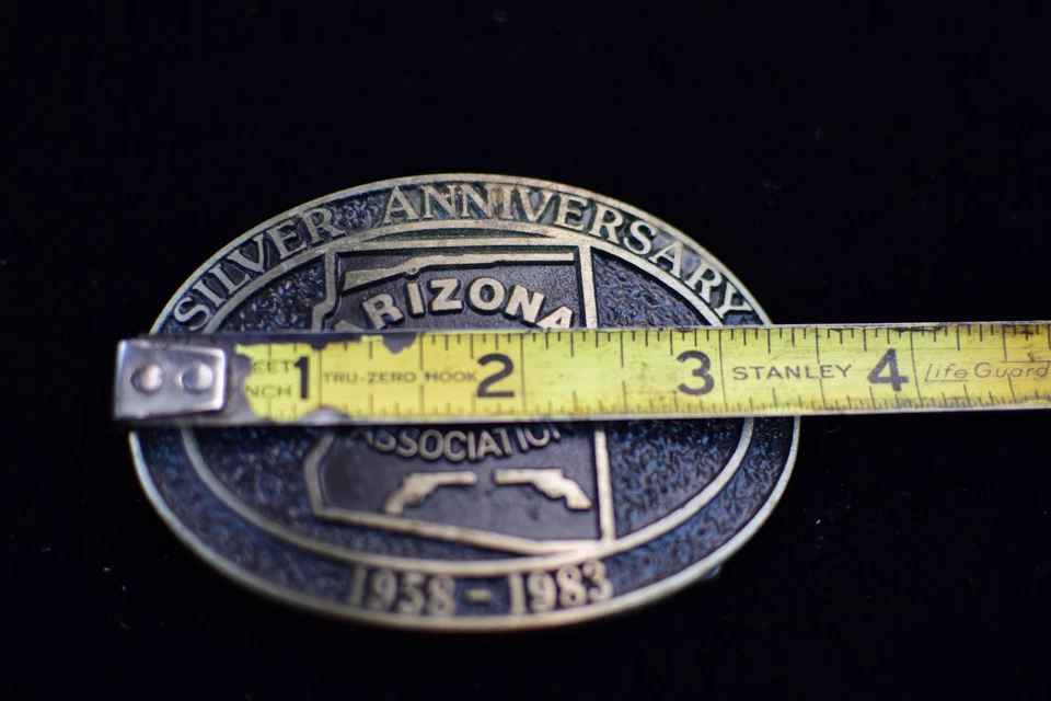 vintage Arizona Arms Association silver-plated belt buckle - Image 3 of 3