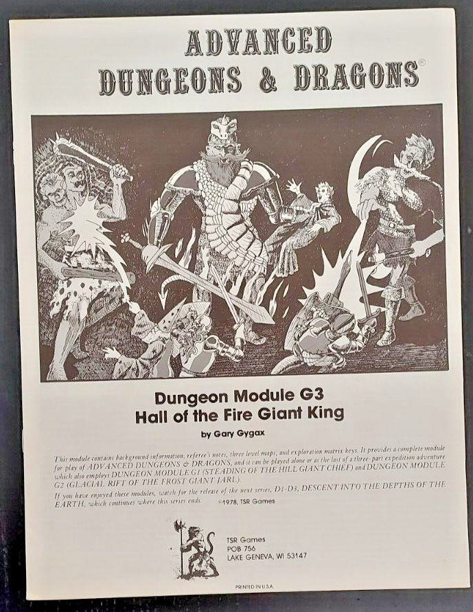 TSR AD&D Modules G1,G2,G3 - First Print - Dungeons and Dragons #9016 ...