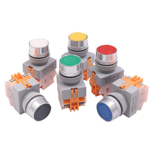 22mm Flat Head Momentary Push Button Switches 660V 10A IP40 1 NO 1 NC ON/OFF NP4 - Picture 3 of 16