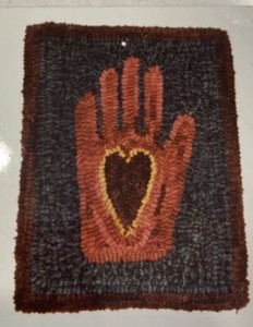 Heart In Hand Primitive Rug Hooking Kit 8X11 American Folk Art The White House