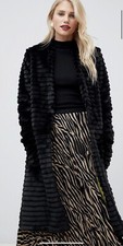 Helene Berman Black Faux Fur Suki Coat Size 8 - Rrp £299 New