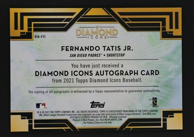 FERNANDO TATIS JR 2021 TOPPS DIAMOND ICONS 1/1 AUTO AUTOGRAPH 