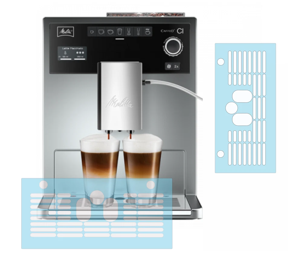 Schutzfolie für Melitta Caffeo CI / CI TOUCH - E970 - F630 - Tropfblech