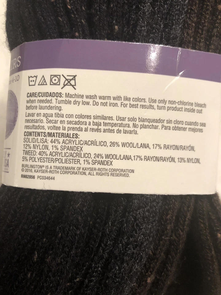 4 pares de calcetines de lana lisos moteados suaves cómodos punta lisa costura zapato 4-10 nuevos con etiquetas Foto 4 de 4