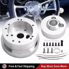 For GM Chevy 5 & 6 Hole Steering Wheel Polished Hub Adapter Flaming River Ididit