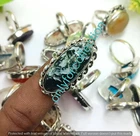 Green Moss Agate & Mix Gemstone 925 Sterling Silver Plated Ring Lot 50pcs