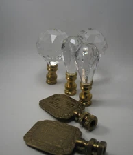 Lamp Finial Lot of 6 Assorted Finials New Acrylic & Antique Brass  3 Pairs Lot45