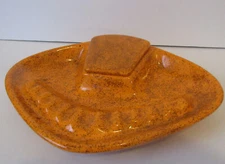 Vintage Large Mid-Century Modern Ashtray Byron Molds Speckled Ceramic Tobacciana