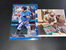 Brandon Lowe Tampa Bay Rays Autographed Signed 2019 Bowman BLUE Base Rookie