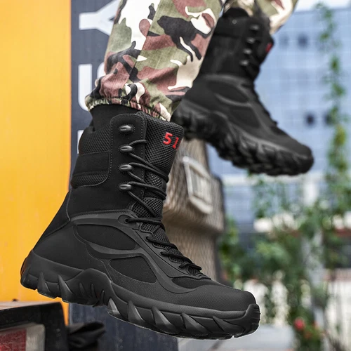 Mens Tactical Hiking Boots Military Combat Army Desert Camo Shoes Trainers // - Picture 5 of 15